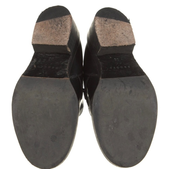 Sandro Paris Black Leather Chelsea boot With Grommets Size 5 - Picture 5 of 11